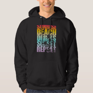 Summer Sunrise Beach Drinks Sunset Repeat Beach  2 Hoodie