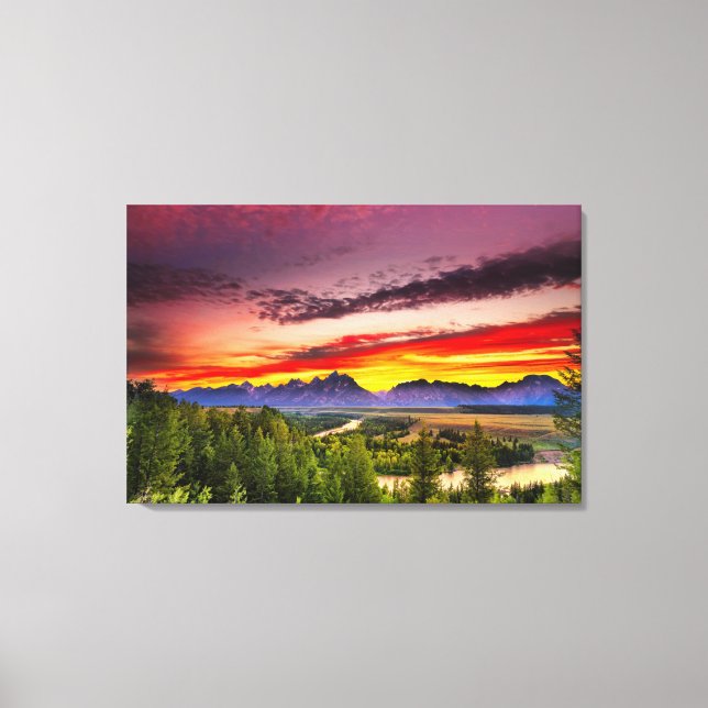 Summer Sunset at Snake River Overlook Canvas Print (Front)