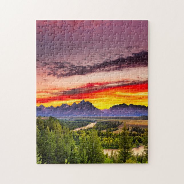 Summer Sunset at Snake River Overlook Jigsaw Puzzle (Vertical)