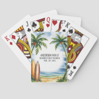 Summer Sunset Beach Palm Tree Family Reunion Poker