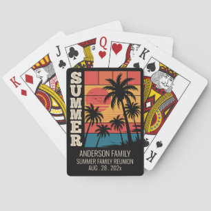 Summer Sunset Beach Palm Tree Family Reunion Poker Playing Cards