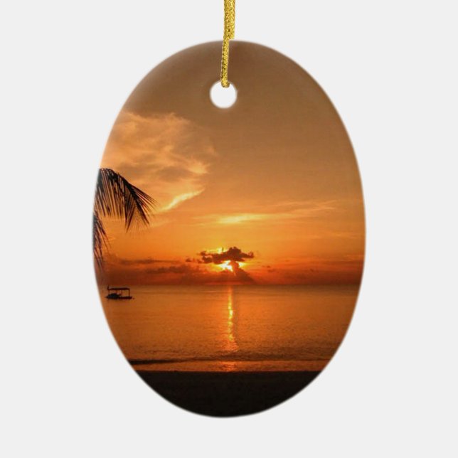 Summer Sunset Ceramic Ornament (Front)