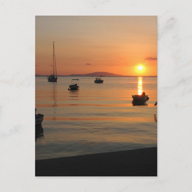 Summer Sunset in Novalja in Croatia Postcard (Front)