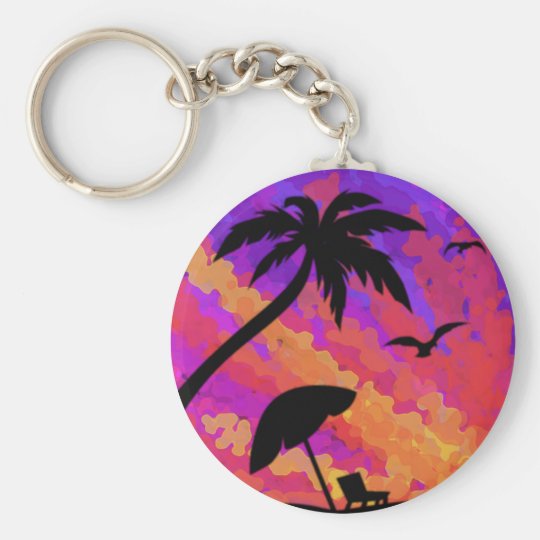 Summer Sunset Keychain | Zazzle.ca