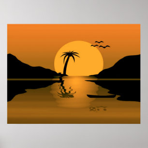 Summer Sunset Reflect Print