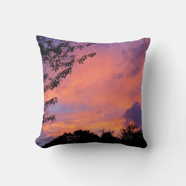 Summer Sunset Romantic Throw Pillow *personalize* (Front)