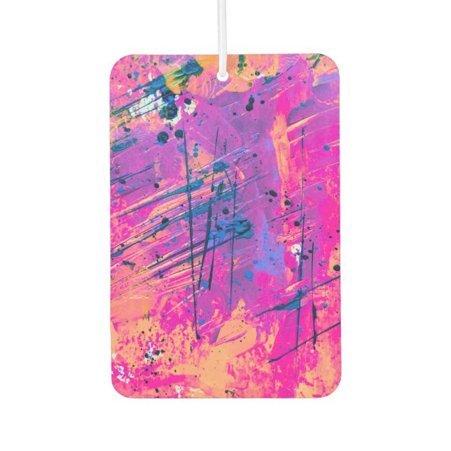 Summer Sunset Splatter Paint Abstract Air Freshener (Front)