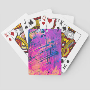 Summer Sunset Splatter Paint Abstract Playing Cards