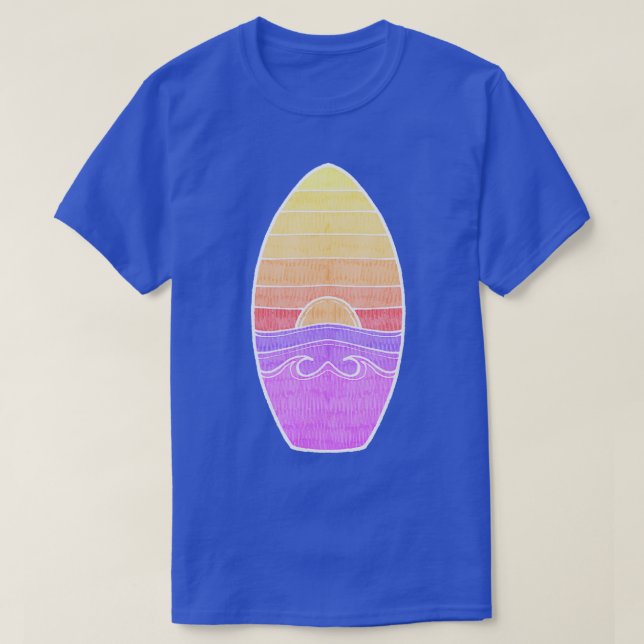 Summer Sunset Surfboard TShirt (Design Front)