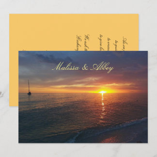 Summer Sunset, Tropical Wedding  Invitation