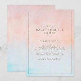 Summer Sunset Watercolor Bachelorette Party Invitation