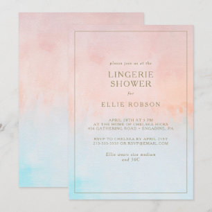 Summer Sunset Watercolor Lingerie Shower Invitation