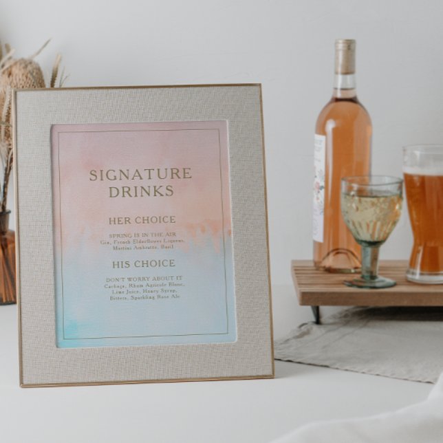 Summer Sunset Watercolor Signature Drinks Sign (Creator Uploaded)
