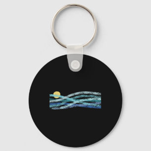Summer Sunset Wave Lines Keychain