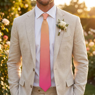 Summer Sunset Yellow to Pink Gradient Ombre Tie