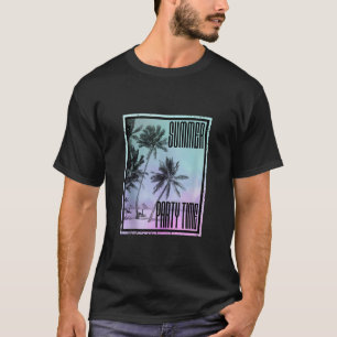 Summer Sunshine Beach Party Times Palm Tree Surfin T-Shirt