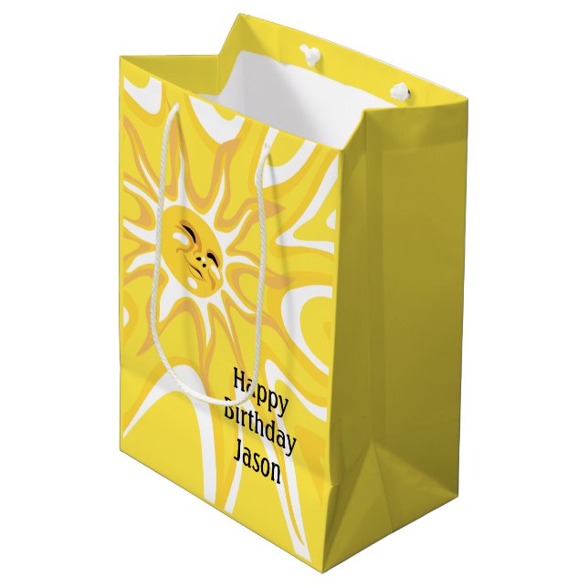 Summer Sunshine Birthday Med Sun Gift Bag (Front Angled)
