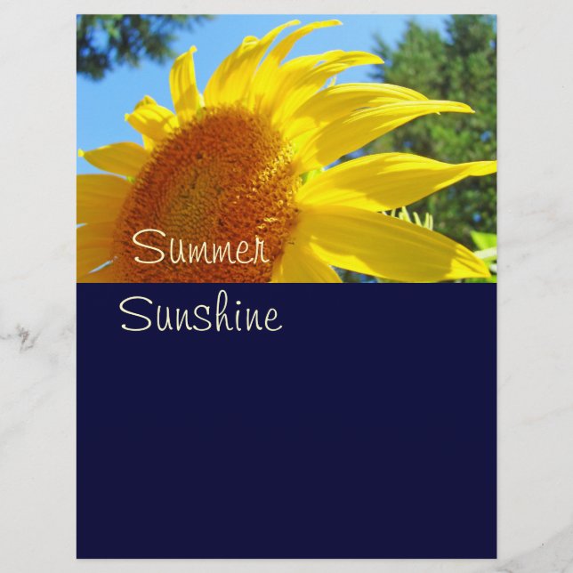 Summer Sunshine Scrapbook Themed paper Sunflower (Front)