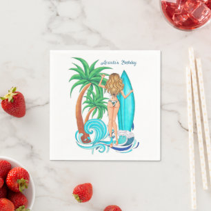 Summer Surf Beach Party Napkin