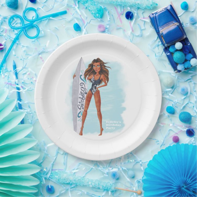 Summer Surf Beach Party Paper Plate (Party)