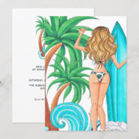 Summer Surf Beach Vacation Birthday Party Invitati