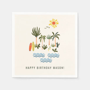 Summer Surf Birthday Party Napkin