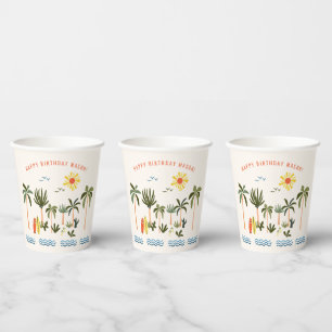 Summer Surf Birthday Party Paper Cups
