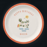Summer Surf Birthday Party  Paper Plate<br><div class="desc">Cute colourful Summer Surf Theme,  birthday party paper plates.</div>