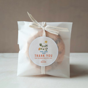 Summer Surf Birthday Party Thank You Favour Classi Classic Round Sticker