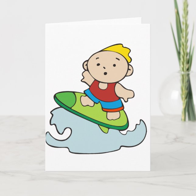 Summer Surfer Boy Card (Front)
