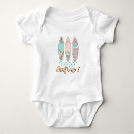 Summer Surfing Beach  Baby Bodysuit
