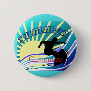 Summer Surfing Fun Thunder_Cove 2 Inch Round Button