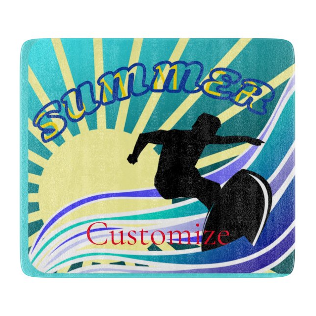 Summer Surfing Fun Thunder_Cove Cutting Board (Front)