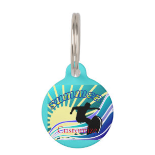 Summer Surfing Fun Thunder_Cove Pet Tag