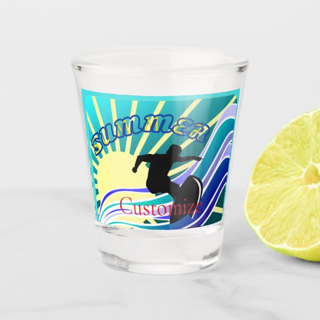 Summer Surfing Fun Thunder_Cove Shot Glass (Front)