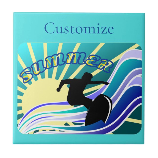 Summer Surfing Fun Thunder_Cove Tile (Front)