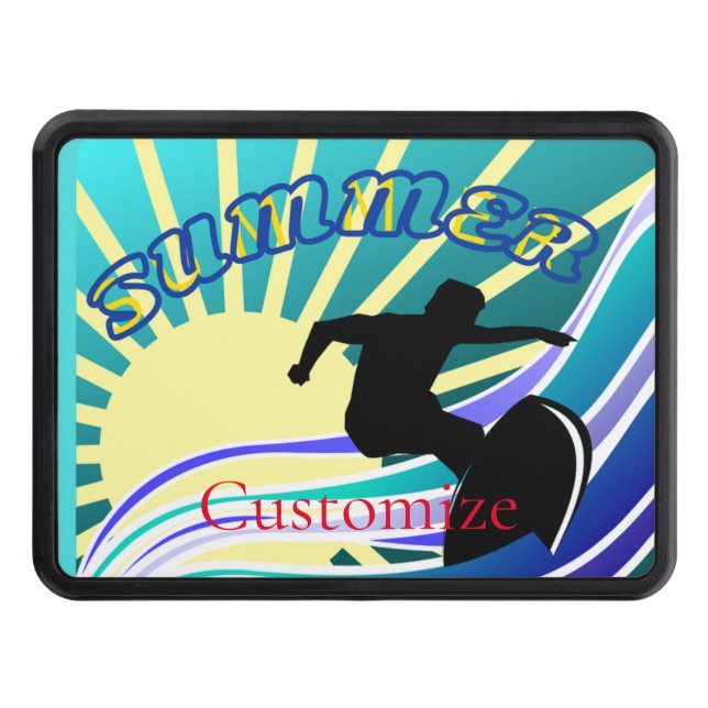 Summer Surfing Fun Thunder_Cove Trailer Hitch Cover (Front)