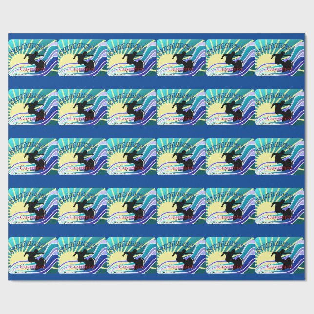 Summer Surfing Fun Thunder_Cove Wrapping Paper (Flat)