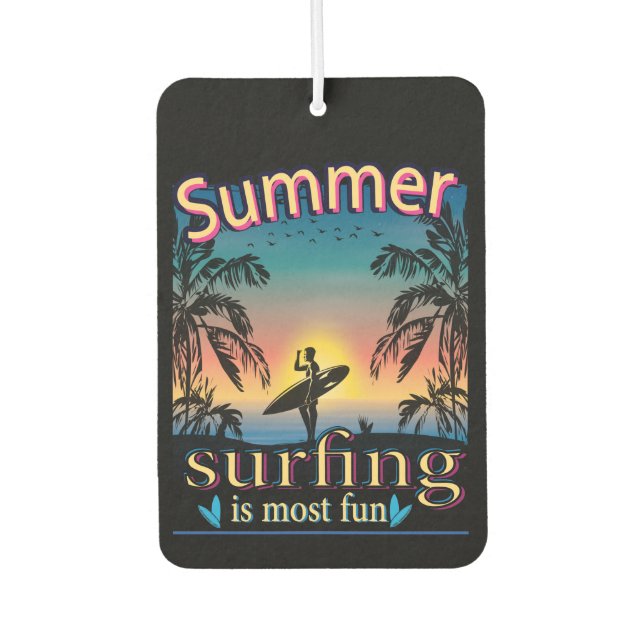 Summer - Surfing Is Most Fun Air Freshener (Front)