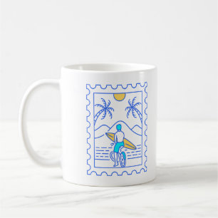 Summer Surfing Postal Stamp 1 Coffee Mug