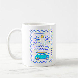 Summer Surfing Postal Stamp 2 Coffee Mug