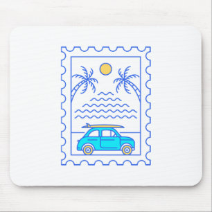Summer Surfing Postal Stamp 2 Mouse Pad