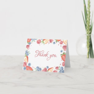 Summer Sweet Berry Birthday  Thank You Card