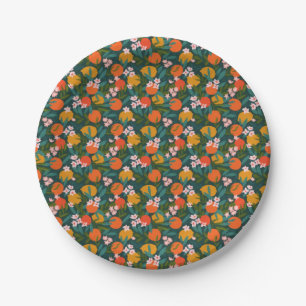 Summer Sweet Greenery Oranges Lemons Garden Paper Plate