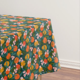 Summer Sweet Greenery Oranges Lemons Garden Tablecloth