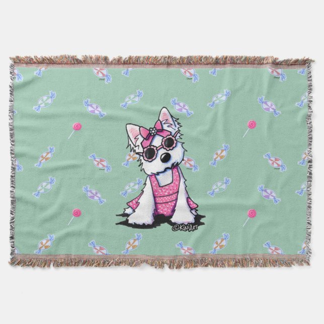 Summer Sweet Olivia Westie Throw Blanket (Front)