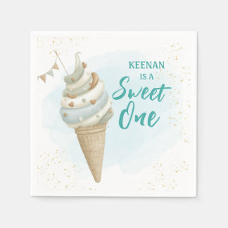 Summer Sweet One Icecream First Birthday Napkin