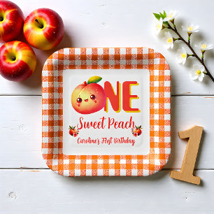 Summer Sweet Peach Birthday  Paper Plate