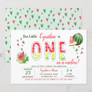 Summer Sweet Watermelon Invitation d'anniversaire