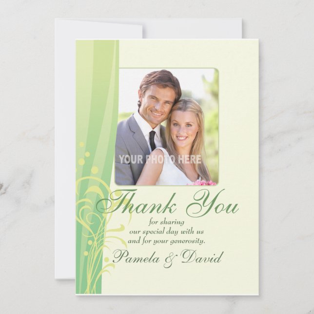 Summer Swirl Wedding Thank You Card (Front)